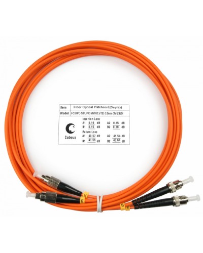 Шнур оптический duplex FC-ST 62,5/125 mm 3м LSZH Cabeus FOP-62-FC-ST-3m в Нижнем Новгороде Патч-корды оптические Pintop.ru