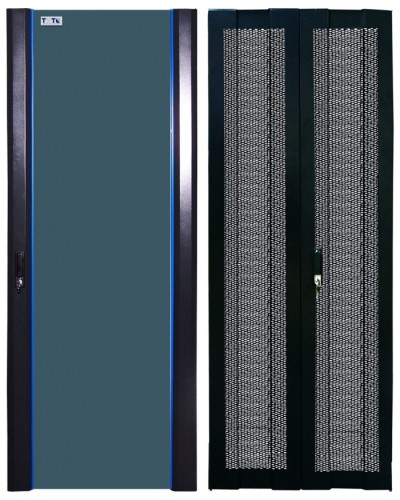 Комплект дверей 42U, 800 мм, черный, передняя - стекло, задняя - распашная перфорированна TWT TWT-CBB-DR42-8x-S-GP в Нижнем Новгороде Аксессуары для стоек и шкафов Pintop.ru