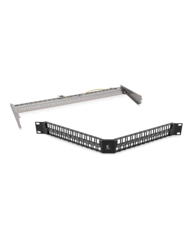 Угловая модульная патч-панель 19, 48 портов, 1U Cabeus (PLBHD-48-CON-SH) в Нижнем Новгороде Патч панель Pintop.ru