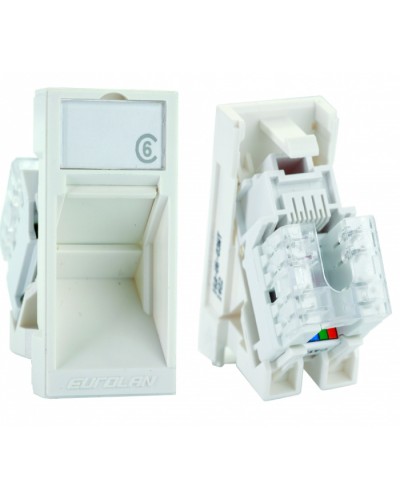 Розеточный модуль UTP категории 6 Mosaic серии 45 RJ45 Eurolan (16A-U6-03WT) в Нижнем Новгороде Модули Keystone Pintop.ru