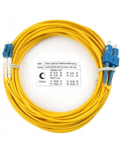 Шнур оптический duplex LC-SC 9/125 sm 10м LSZH Cabeus FOP(d)-9-LC-SC-10m в Нижнем Новгороде Патч-корды оптические Pintop.ru