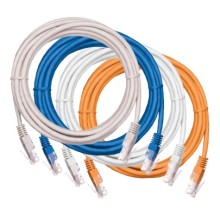 Шнур коммутационный NETLAN U/UTP 4 пары, Кат.5е (Класс D), 100МГц, 2хRJ45/8P8C, T568B, заливной, многожильный, BC (чистая медь), PVC нг(B), белый, 3м, уп-ка 10шт. NETLAN EC-PC4UD55B-BC-PVC-030-WT-10